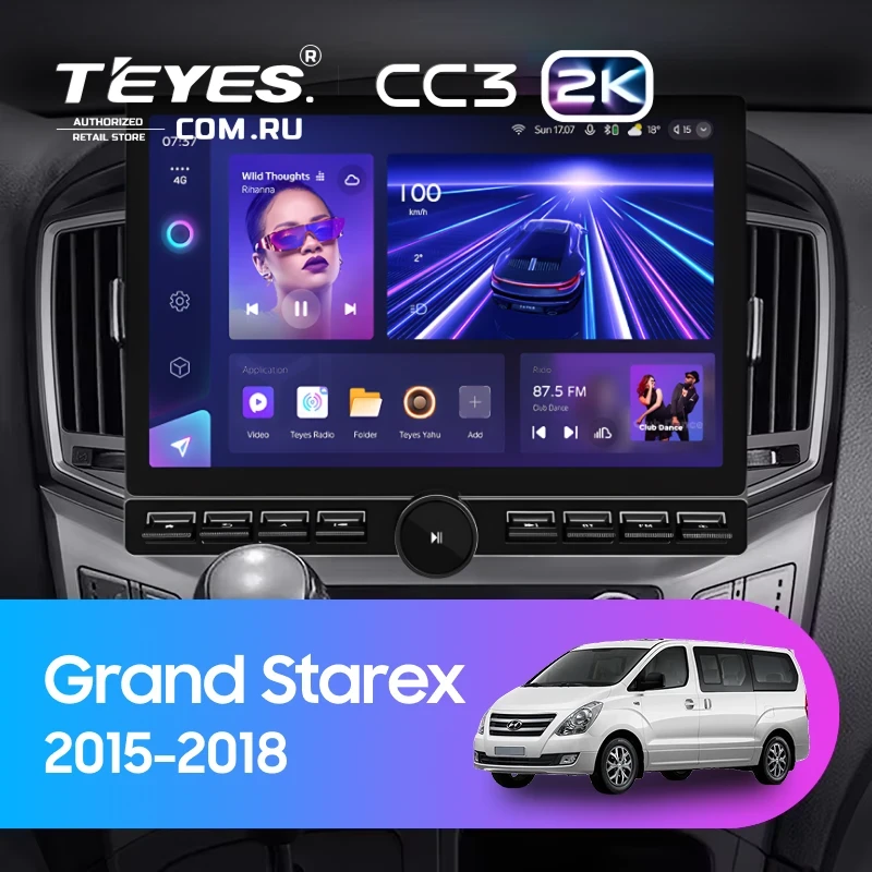 Штатная магнитола Teyes CC3 2K 6/128 Hyundai Grand Starex (2015-2018) F2 (13" с кнопками)