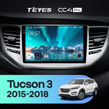 Штатная магнитола Teyes CC4 Pro 12/256 Hyundai Tucson 3 (2015-2018) Тип-B