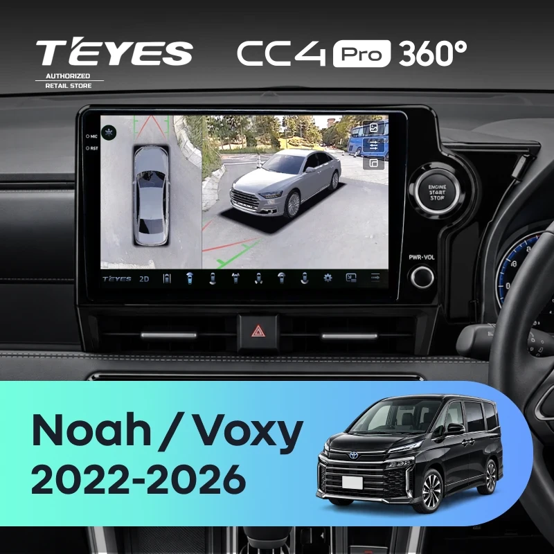 Штатная магнитола Teyes CC4 Pro 360 8/128 Toyota Noah 4 R90 (2022-2026)