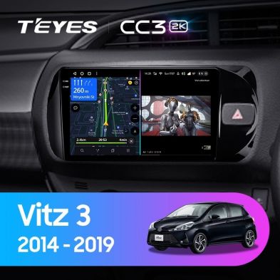 Штатная магнитола Teyes CC3 2K 360 6/128 Toyota Vitz III XP130 (2014-2019) Правый руль