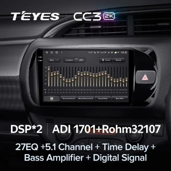 Штатная магнитола Teyes CC3 2K 360 6/128 Toyota Vitz III XP130 (2014-2019) Правый руль
