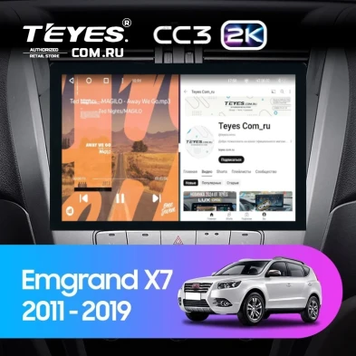 Штатная магнитола Teyes CC3 2K 4/64 Geely Emgrand X7 1 GX7 EX7 (2011-2019) (13")