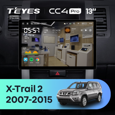 Штатная магнитола Teyes CC4 Pro 8/128 Nissan X-Trail T31 (2007-2015) (13&quot;)