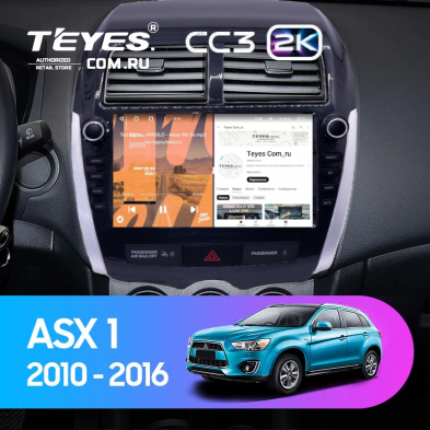 Штатная магнитола Teyes CC3 2K 6/128 Mitsubishi ASX 1 (2010-2016) Тип-A (9")
