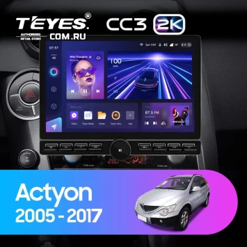 Штатная магнитола Teyes CC3 2K 6/128 SsangYong Actyon Sports (2005-2017) (13" с кнопками)