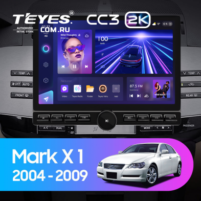 Штатная магнитола Teyes CC3 2K 6/128 Toyota Mark X 1 X120 (2004-2009) (13&quot; с кнопками)