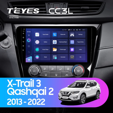 Штатная магнитола Teyes CC3L 4/64 Nissan Qashqai 2 (2013-2021) F2 климат контроль Тип-C