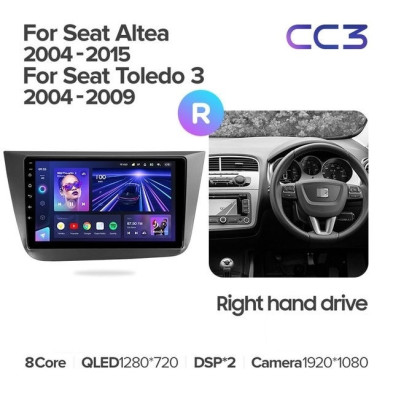 Штатная магнитола Teyes CC3L 4/64 Seat Toledo 5P 3 (2004-2009) Правый руль