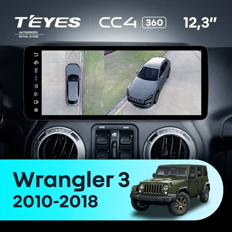 Штатная магнитола Teyes CC4 12.3" 360 6/64 Jeep Wrangler 3 JK (2010-2018)