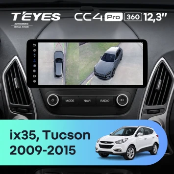 Штатная магнитола Teyes CC4 Pro 12.3" 360 12/256 Hyundai Tucson 2 (2009-2015) (авто без усилителя)