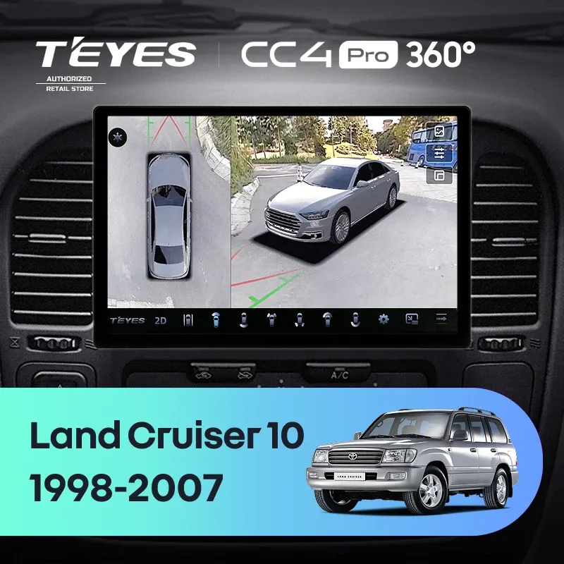 Штатная магнитола Teyes CC4 Pro 360 12/256 Toyota Land Cruiser 10 J100 100 (1998-2007) (11")
