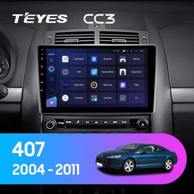 Штатная магнитола Teyes CC3 4/32 Peugeot 407 (2004-2011) F1