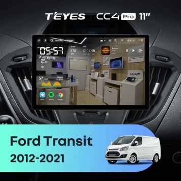 Штатная магнитола Teyes CC4 Pro 12/256 Ford Transit (2012-2021) F1 (11")