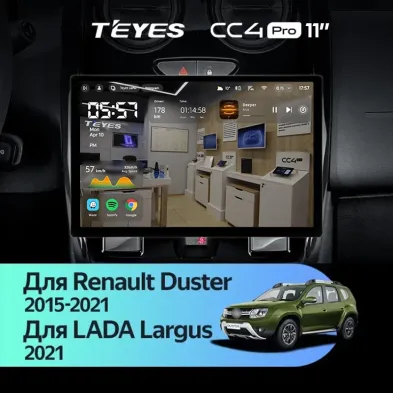 Штатная магнитола Teyes CC4 Pro 8/128 Renault Duster (2015-2021) F1 (11")