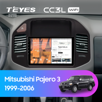 Штатная магнитола Teyes CC3L WiFi 2/32 Mitsubishi Pajero 3 (1999-2006) (черная)