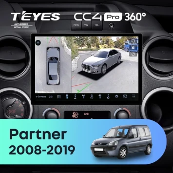 Штатная магнитола Teyes CC4 Pro 360 8/128 Peugeot Partner (2008-2019) (11")