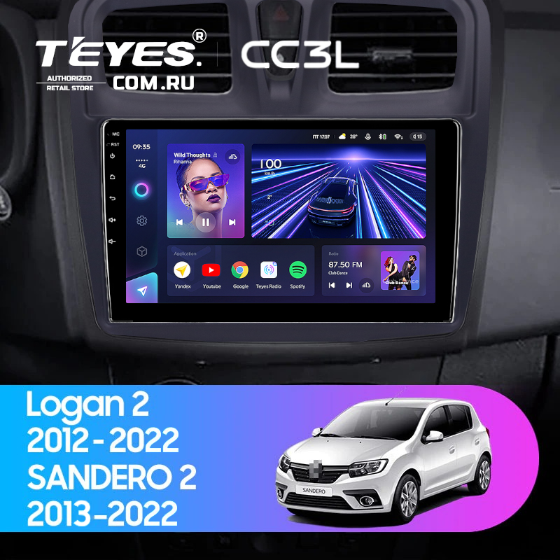 Штатная магнитола Teyes CC3L 4/32 Renault Sandero 2 (2013-2022) F1 (10&quot;)