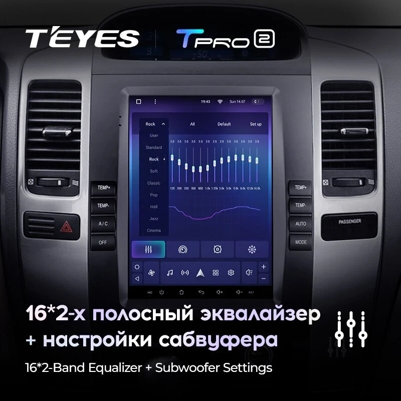 Штатная магнитола Tesla style Teyes TPRO 2 6/128 Toyota Land Cruiser Prado 120 (2002-2009) Тип-A