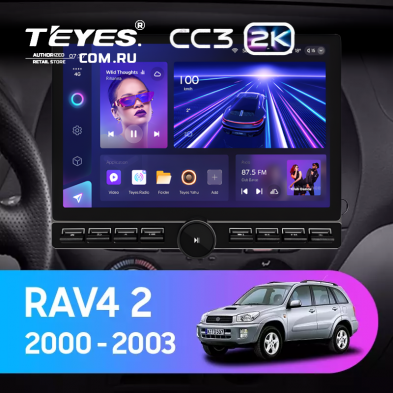 Штатная магнитола Teyes CC3 2K 6/128 Toyota RAV4 2 CA20 (2000-2003) F3 (13&quot; с кнопками)