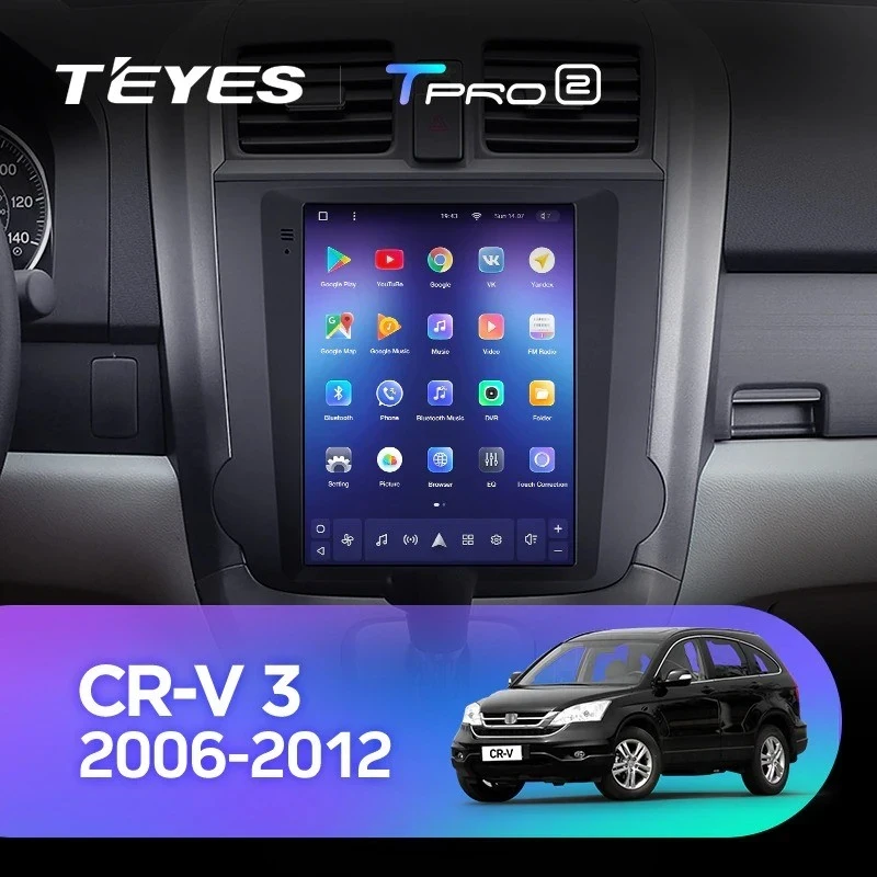 Штатная магнитола Tesla style Teyes TPRO 2 4/32 Honda CR-V 3 RE (2006-2012) Тип-A