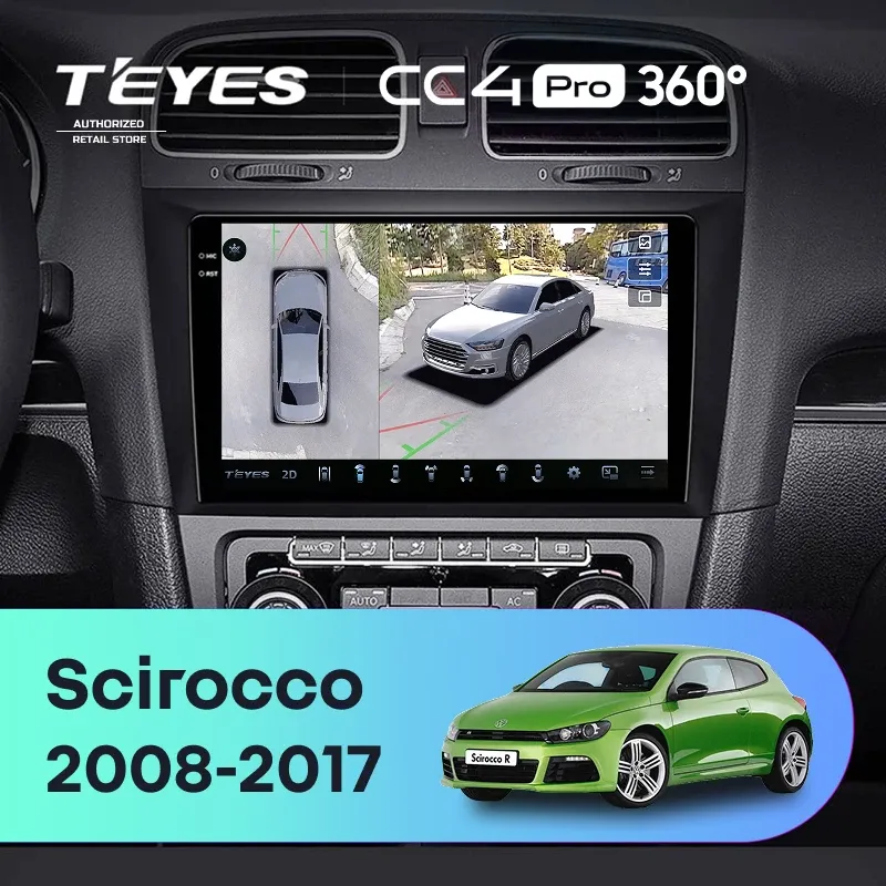 Штатная магнитола Teyes CC4 Pro 360 12/256 Volkswagen Scirocco (2008-2017)