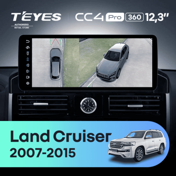 Штатная магнитола Teyes CC4 Pro 12.3" 360 12/256 Toyota Land Cruiser 200 (2007-2015) Тип-A