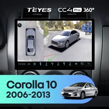 Штатная магнитола Teyes CC4 Pro 360 12/256 Toyota Corolla 10 E140 E150 (2006-2013) Тип-B (13")