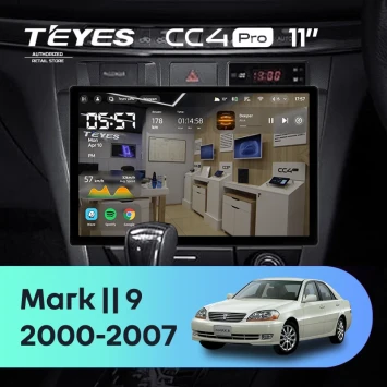 Штатная магнитола Teyes CC4 Pro 12/256 Toyota Mark II 9 X100 (2000-2007) F1 (11")