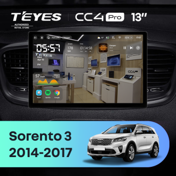 Штатная магнитола Teyes CC4 Pro 8/128 Kia Sorento 3 Prime (2014-2017) Тип-B (13")