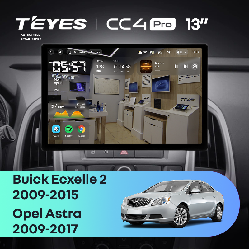 Штатная магнитола Teyes CC4 Pro 8/128 Opel Astra J (2009-2017) (13&quot;)