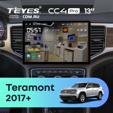 Штатная магнитола Teyes CC4 Pro 8/128 Volkswagen Teramont 2017+ (13&quot;)