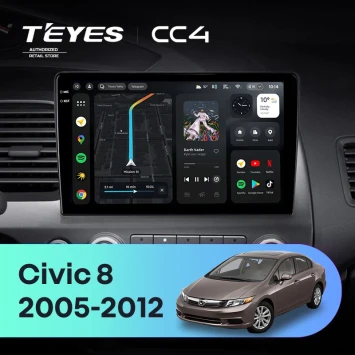 Штатная магнитола Teyes CC4 6/64 Honda Civic 8 FK FN FD (2005-2012)
