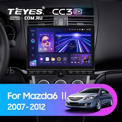 Штатная магнитола Teyes CC3 2K 6/128 Mazda 6 2 GH (2007-2012) (13" с кнопками)