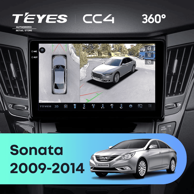Штатная магнитола Teyes CC4 360 6/64 Hyundai Sonata 6 YF (2009-2014) Тип-B