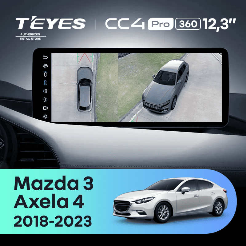 Штатная магнитола Teyes CC4 Pro 12.3" 360 8/128 Mazda Axela 4 (2018-2023) Тип-B Правый руль