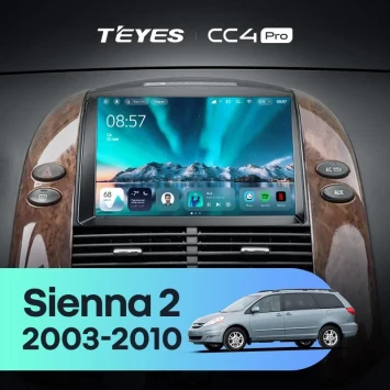 Штатная магнитола Teyes CC4 Pro 12/256 Toyota Sienna 2 II XL20 (2003-2010)