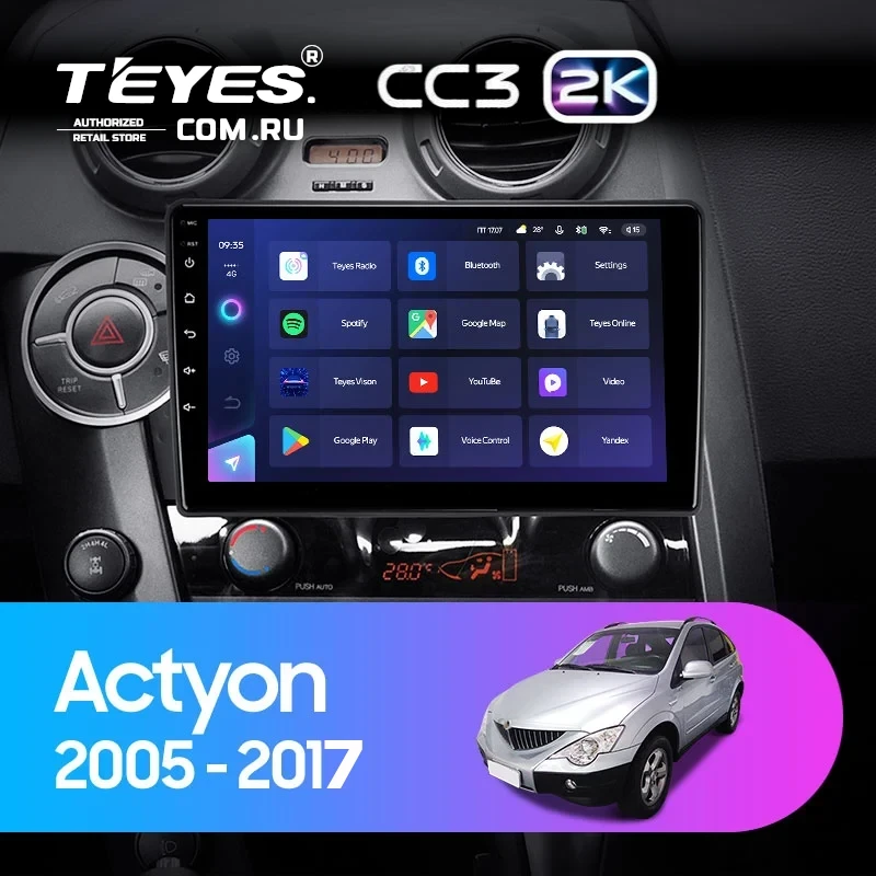 Штатная магнитола Teyes CC3 2K 6/128 SsangYong Actyon Sports (2005-2017)