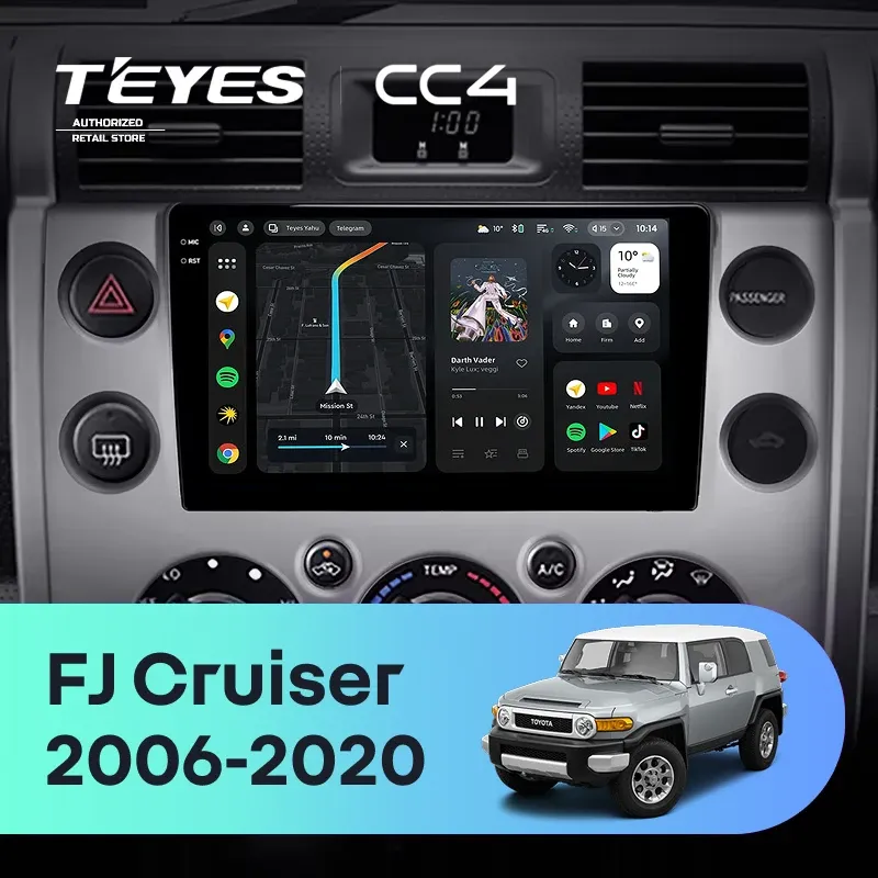 Штатная магнитола Teyes CC4 Pro 8/128 Toyota FJ Cruiser J15 (2006-2020) F2 (11")