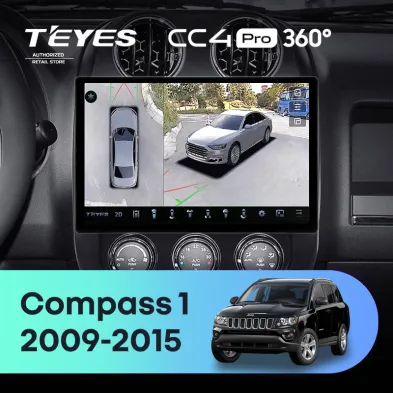 Штатная магнитола Teyes CC4 Pro 360 8/128 Jeep Compass 1 MK (2009-2015) (11")