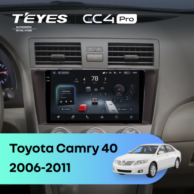Штатная магнитола Teyes CC4 Pro 8/128 Toyota Camry 40 (2006-2011) F1 (черная)