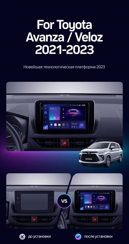 Штатная магнитола Teyes CC3 2K 4/64 Toyota Avanza Veloz (2021-2023)