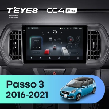 Штатная магнитола Teyes CC4 Pro 12/256 Toyota Passo 3 (2016-2021) Правый руль