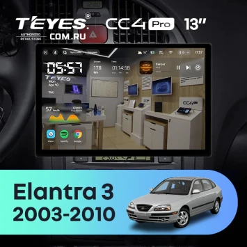 Штатная магнитола Teyes CC4 Pro 8/128 Hyundai Elantra 3 (2003-2010) (0din) (13")