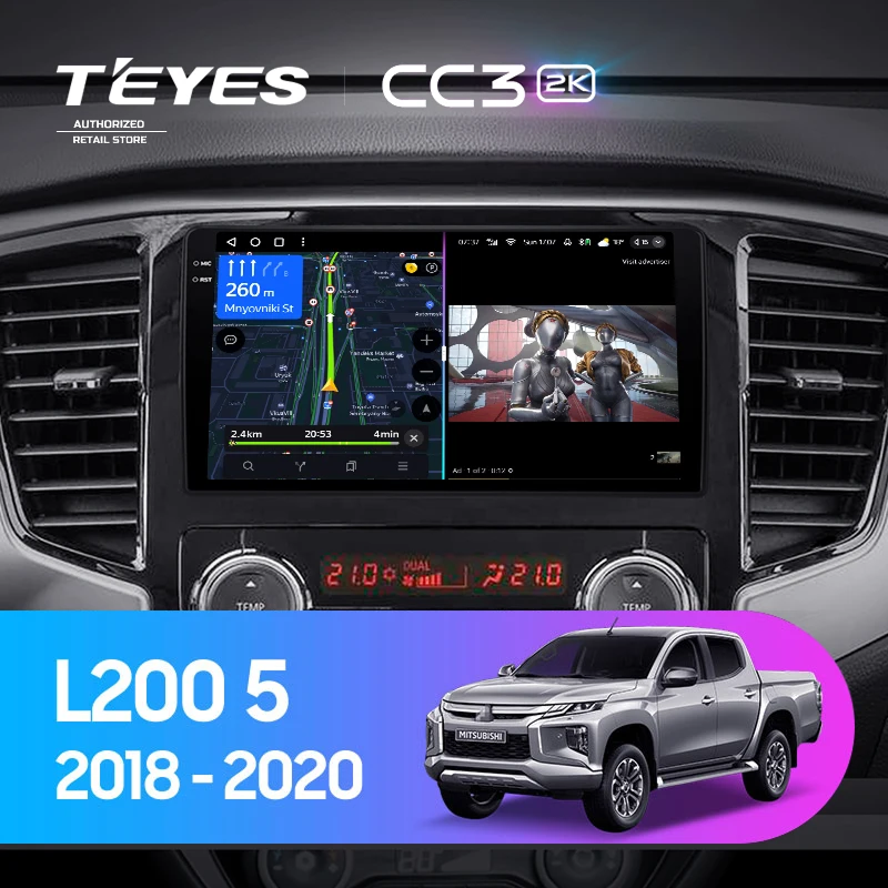 Штатная магнитола Teyes CC3 2K 4/64 Mitsubishi L200 5 (2018-2020) F1