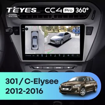 Штатная магнитола Teyes CC4 Pro 360 8/128 Citroen C-Elysee (2012-2016) F2
