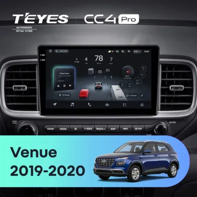 Штатная магнитола Teyes CC4 Pro 8/128 Hyundai Venue (2019-2020) Правый руль