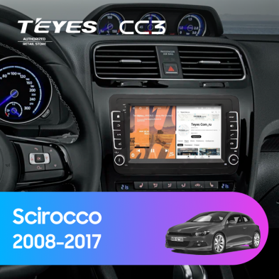 Штатная магнитола Teyes CC3 4/32 Volkswagen Scirocco (2008-2017) (с кнопками) 7"