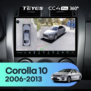 Штатная магнитола Teyes CC4 Pro 360 8/128 Toyota Corolla Fielder 140 (2006-2013) Тип-B (11")