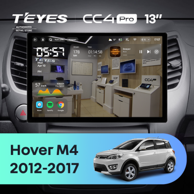 Штатная магнитола Teyes CC4 Pro 8/128 Great Wall Hover M4 (2012-2017) (13&quot;)