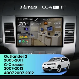 Штатная магнитола Teyes CC4 Pro 8/128 Mitsubishi Outlander 2 (2005-2011) F1 Тип-A (11")